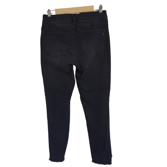 Democracy Ab Technology Jeans Women’s Size 8 Black Skinny Ankle Distressed - Picture 6 of 11